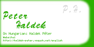 peter haldek business card